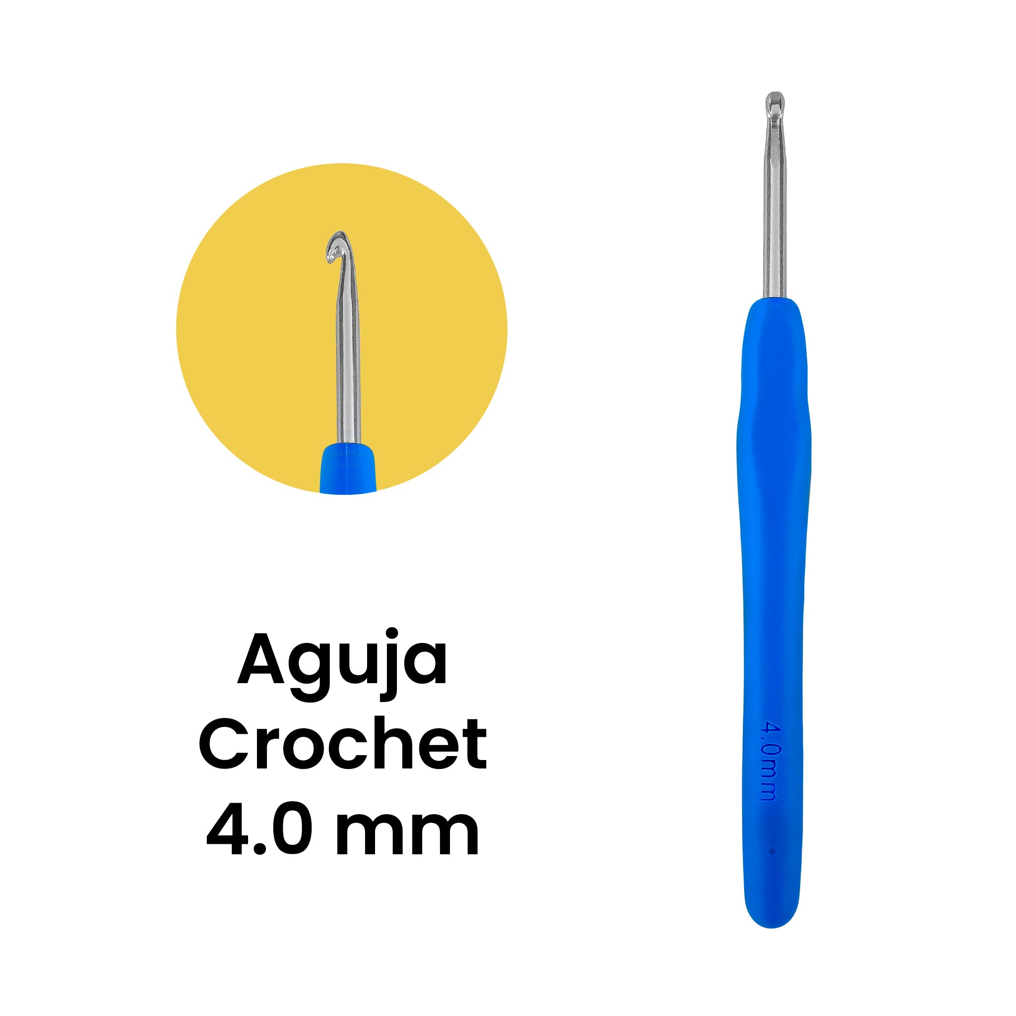 AGUJA CROCHET MANGO SILICONADO AMS X 10 UNDS.