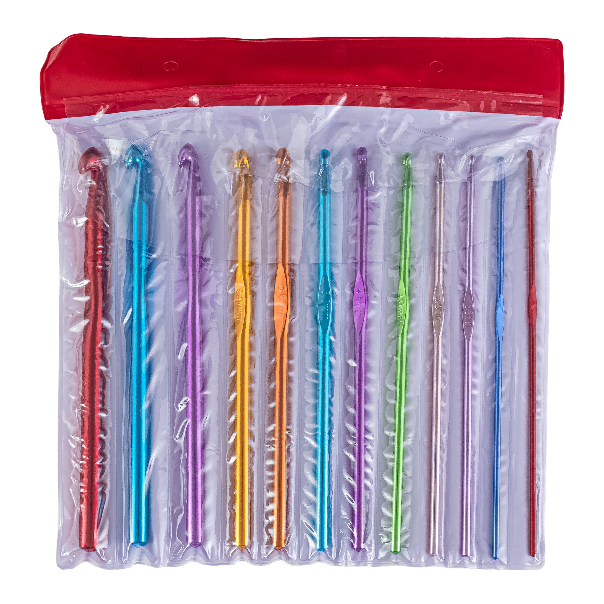 SET DE AGUJAS PARA CROCHET METÁLICAS MULTIMEDIDA REF. JAC-28 (2.0 A 8.0 MM) - 12 UNDS.