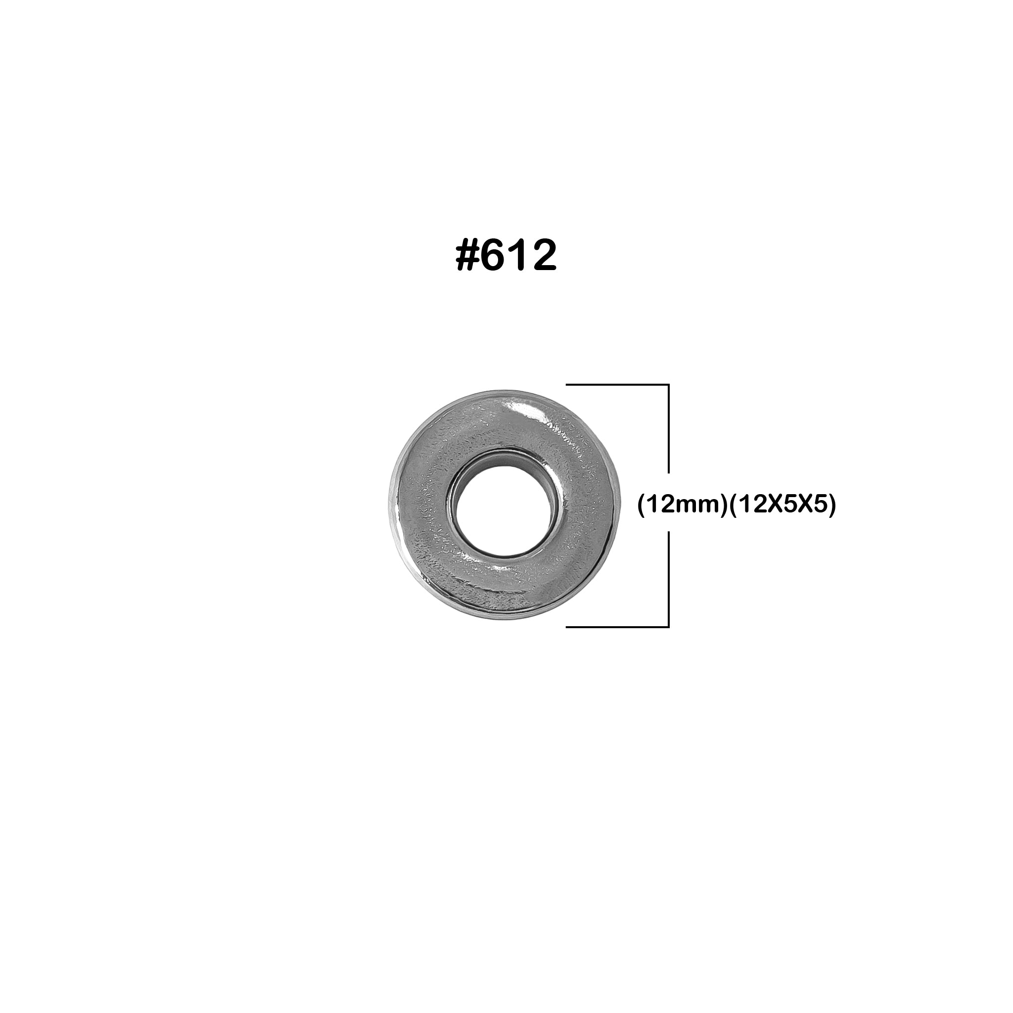 OJALETE PLANO LATON BASE ACERO 612(12MM) X 1000 UNDS.