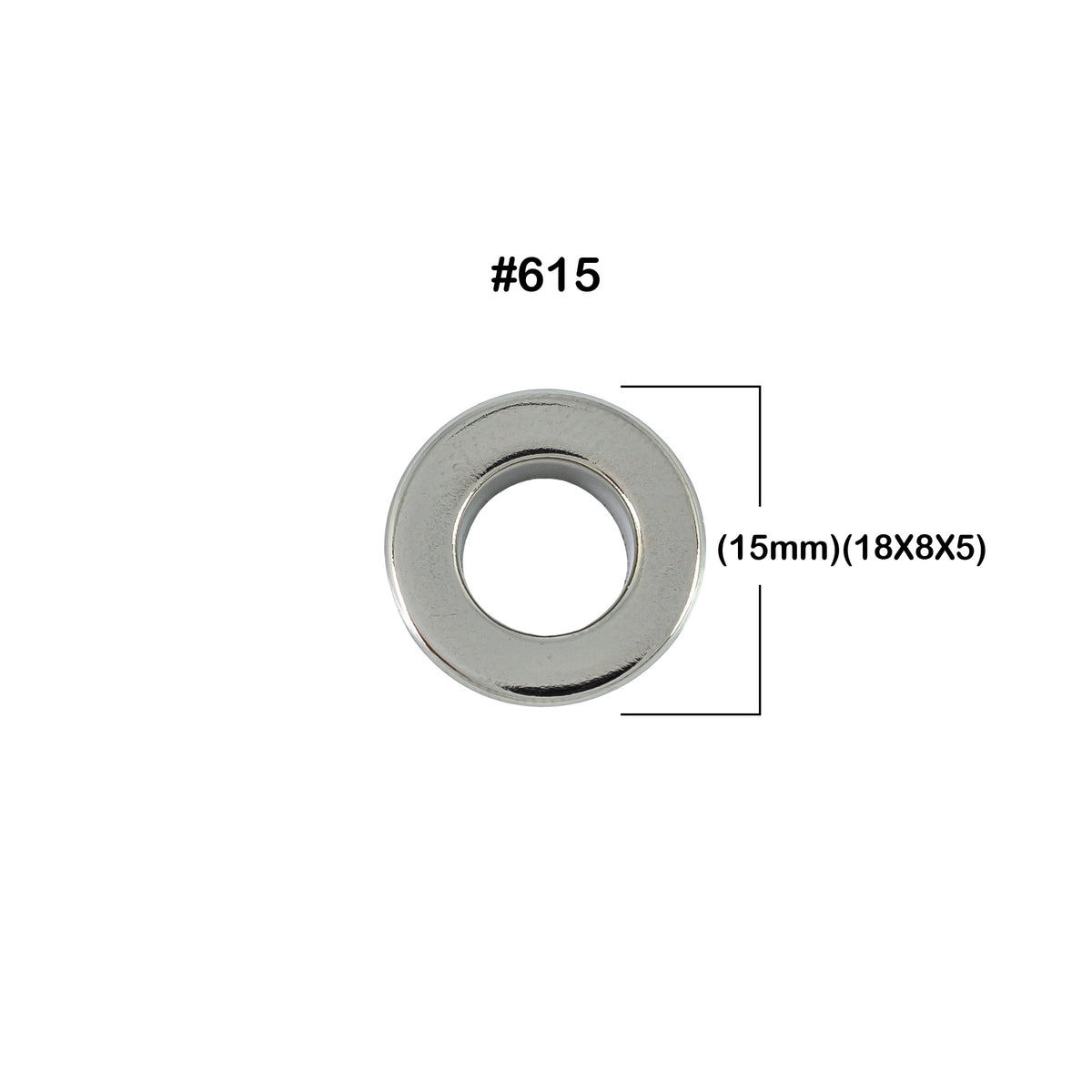 OJALETE PLANO LATON BASE ACERO 615 (15MM) X 1000 UNDS.
