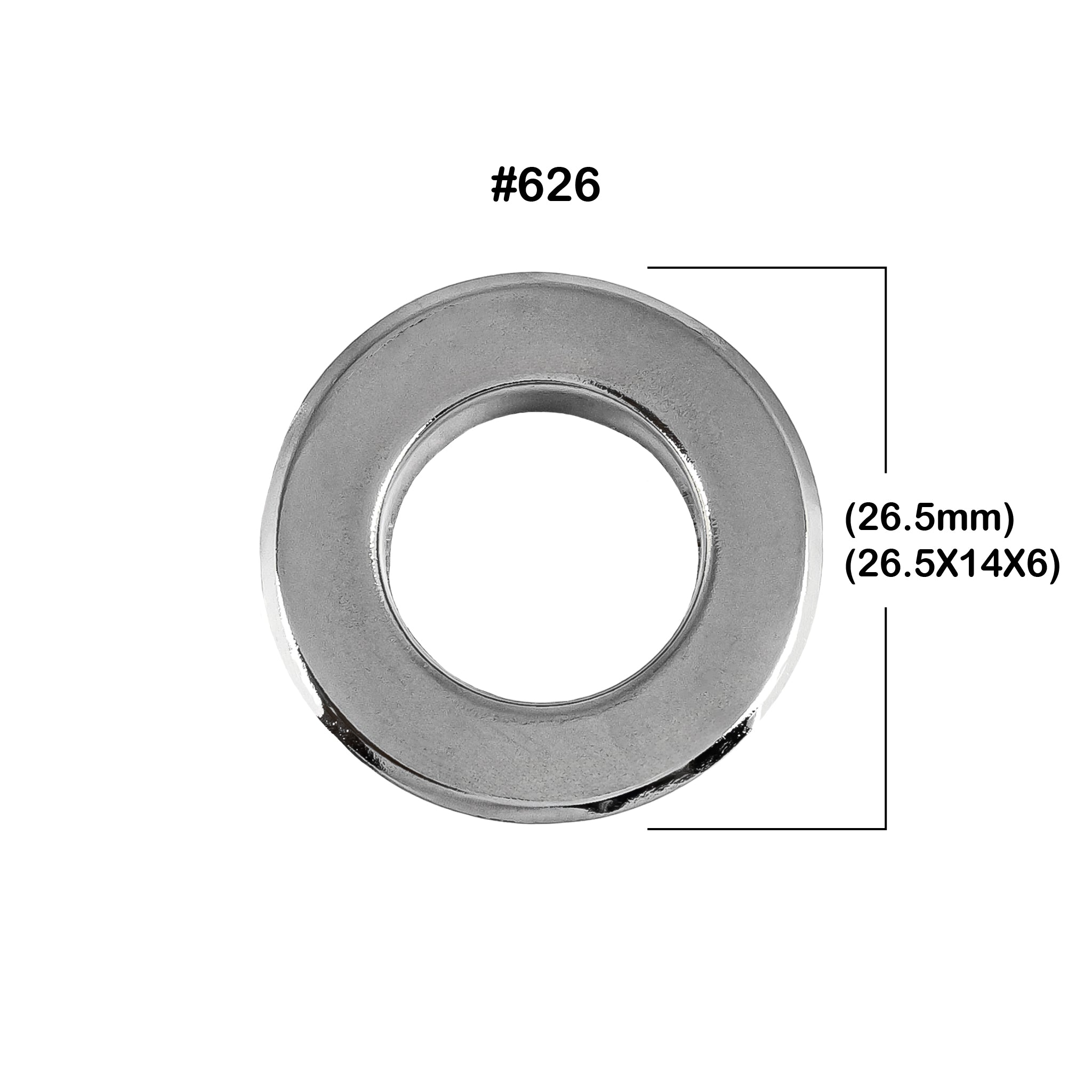 OJALETE PLANO LATON BASE ACERO 626 (26.5 MM) X 500 UNDS.