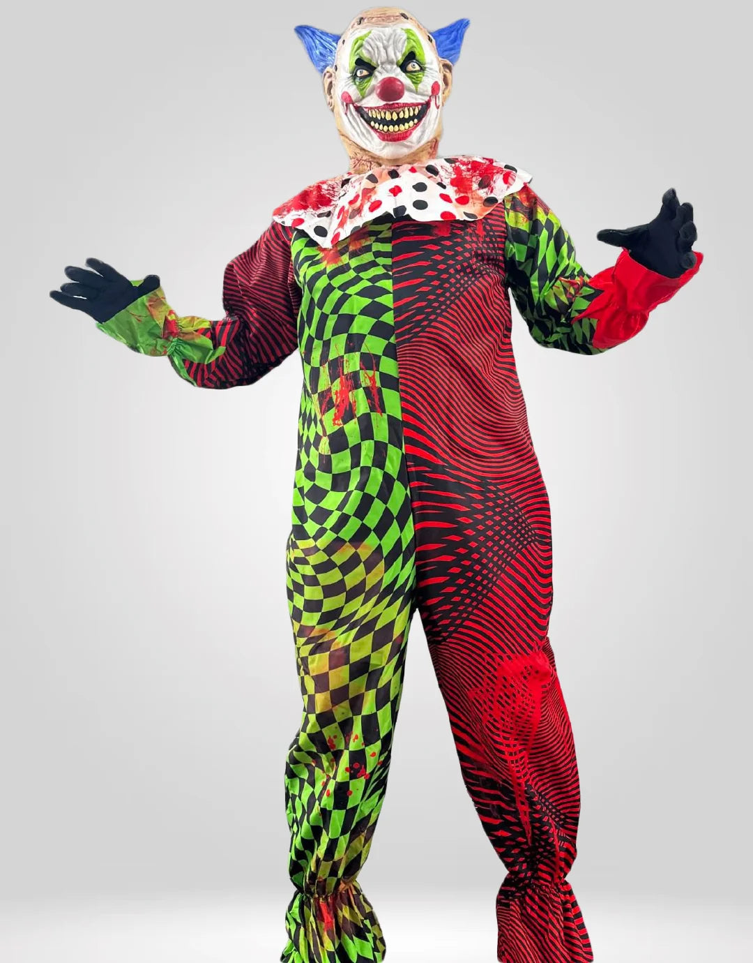 DISFRAZ PAYASO VERDE-ROJO AMA-5010-A