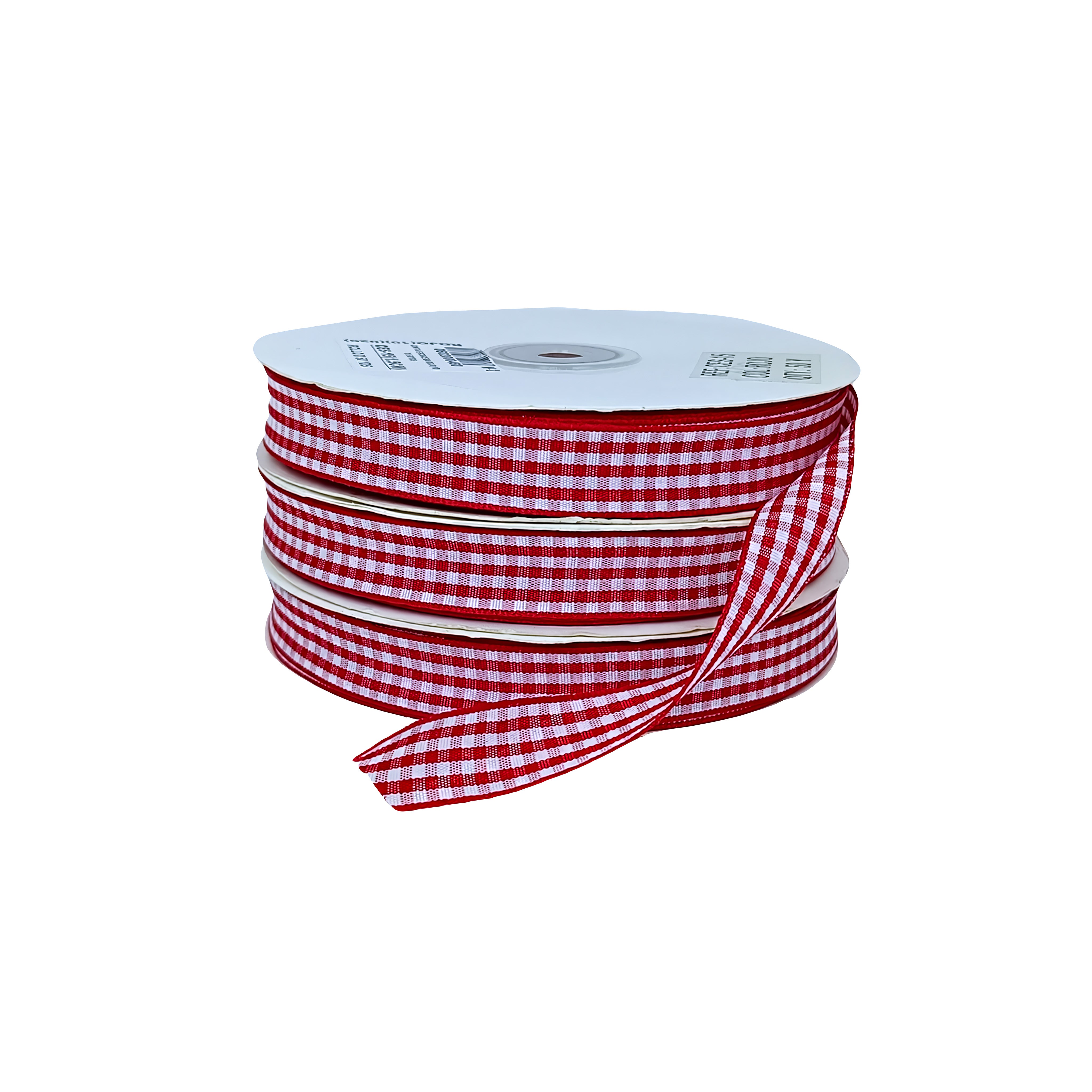 Rollo de cinta vichy a cuadros roja y blanca, ideal para mayoristas y distribuidores que buscan calidad y estilo.