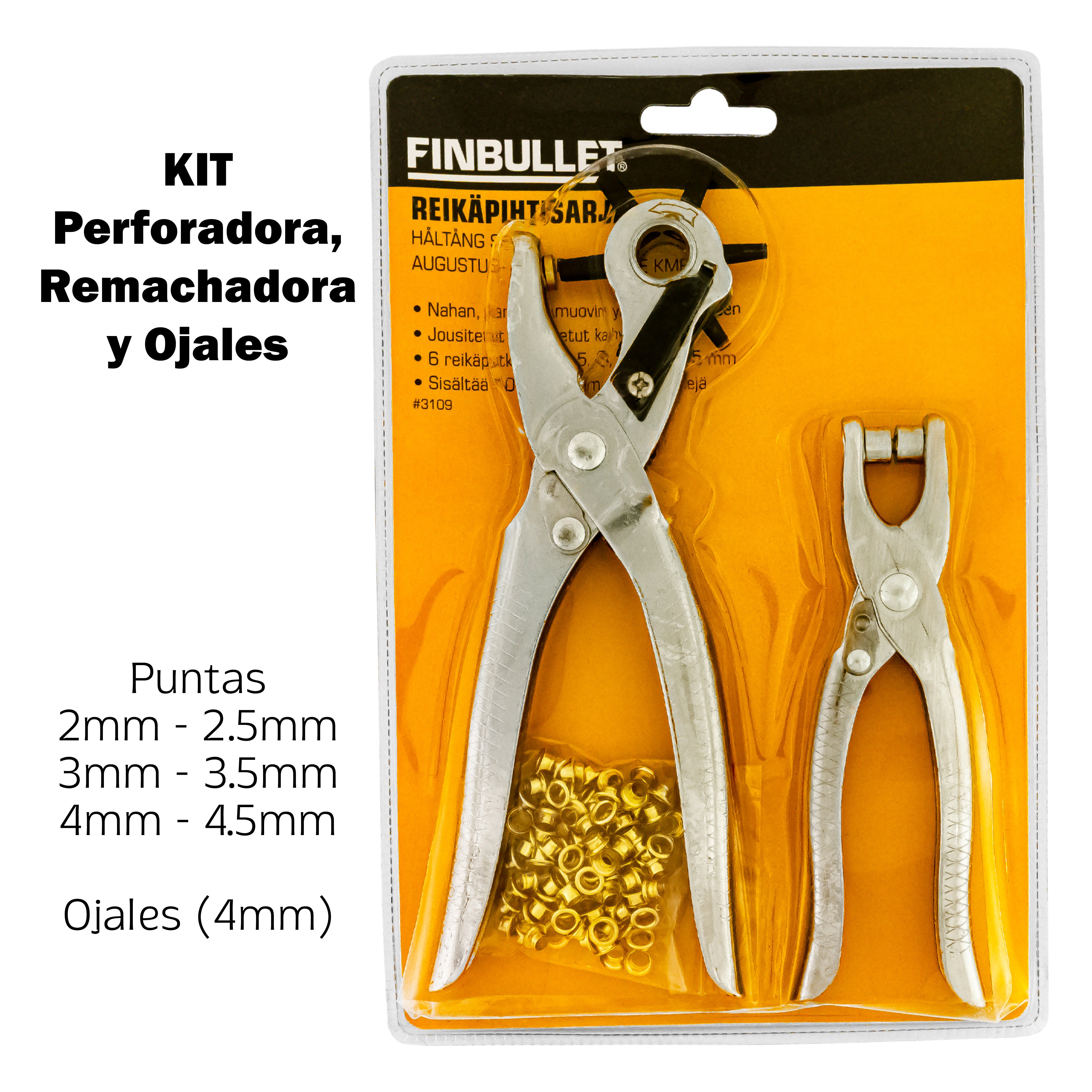 PERFORADORA Y REMACHADORA MANUAL SM-3  X SET.