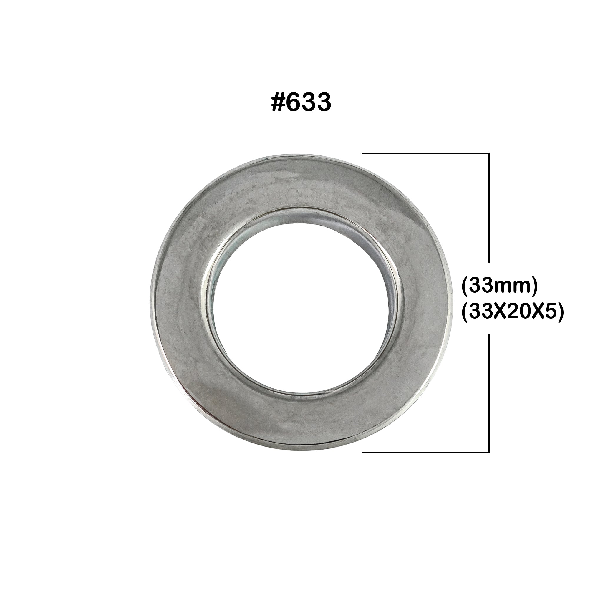 OJALETE PLANO LATON BASE ACERO 633 (33 MM) X 200 UNDS.