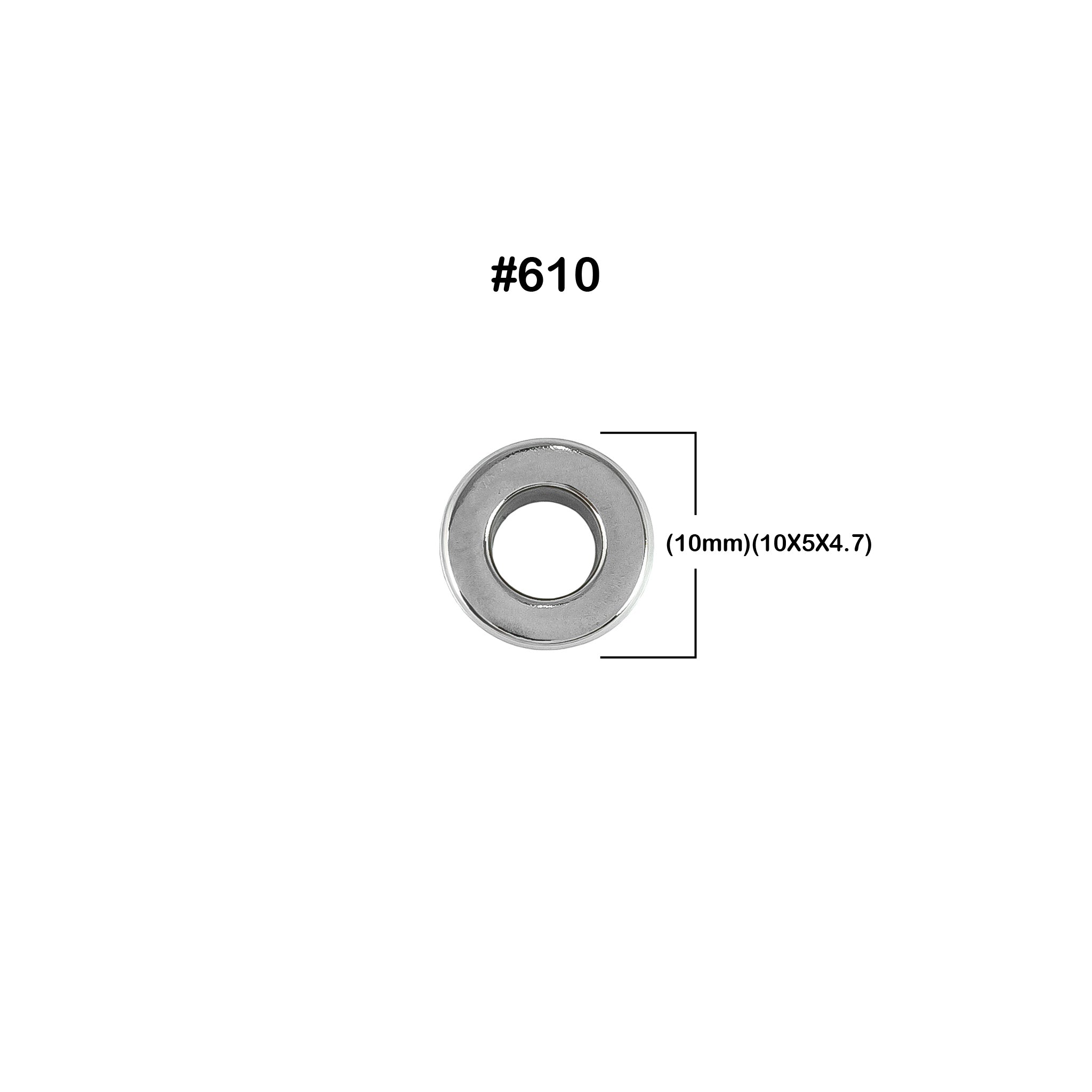 OJALETE PLANO LATON BASE ACERO 610(10MM) X 1000 UNDS.