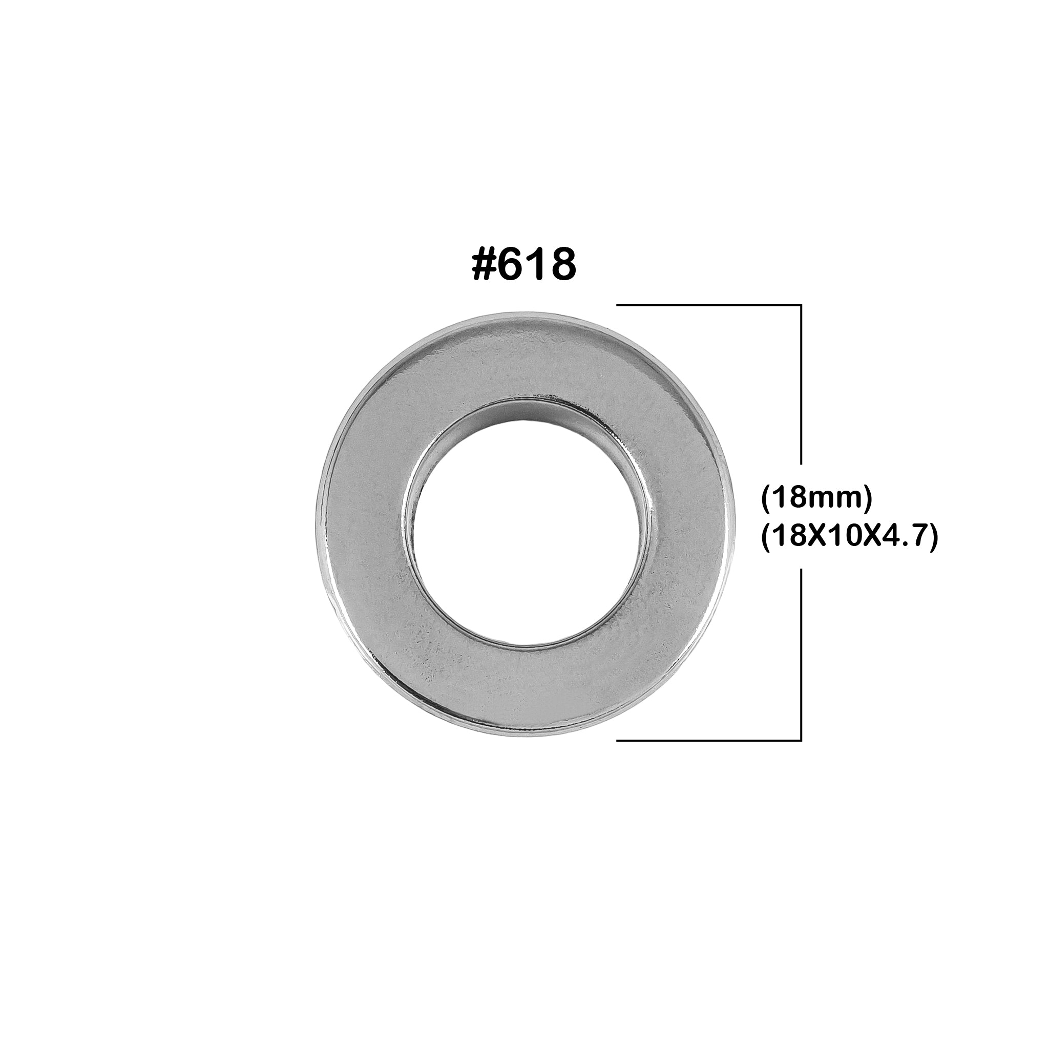 OJALETE PLANO LATON BASE ACERO 618 (18MM) X 500 UNDS.