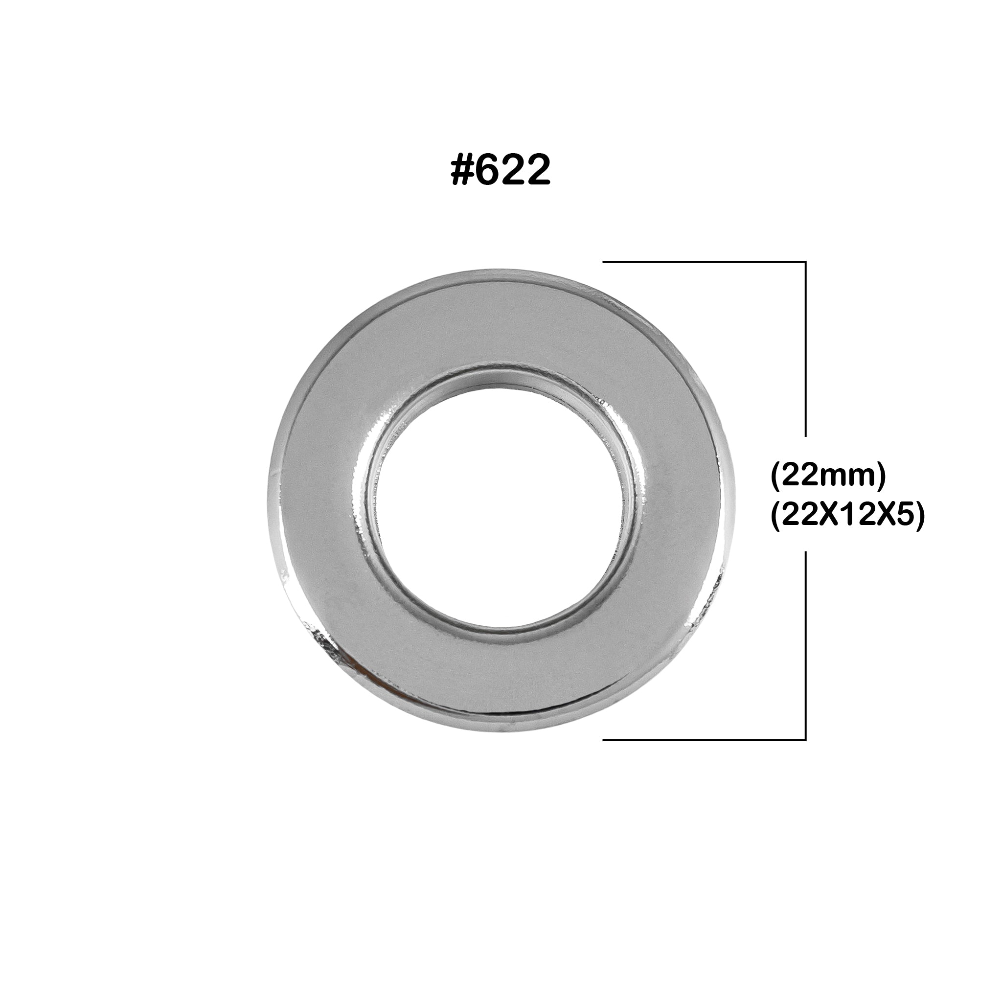 OJALETE PLANO LATON BASE ACERO 622 (22 MM) X 500 UNDS.